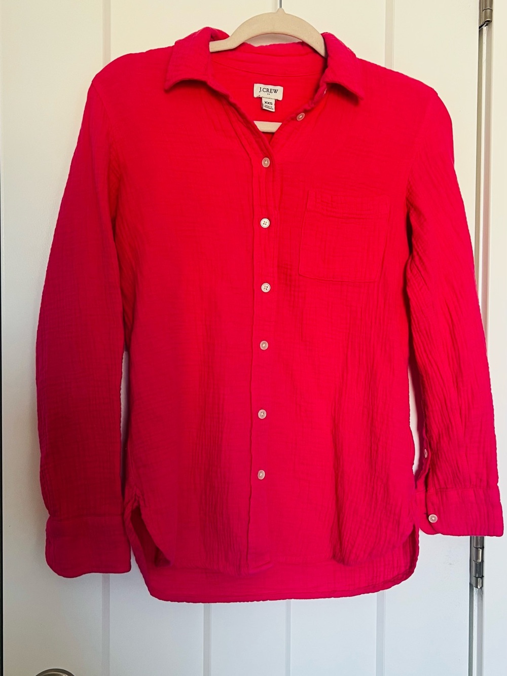 J. Crew Men’s Casual Button-Down Shirt in Vibrant Red
